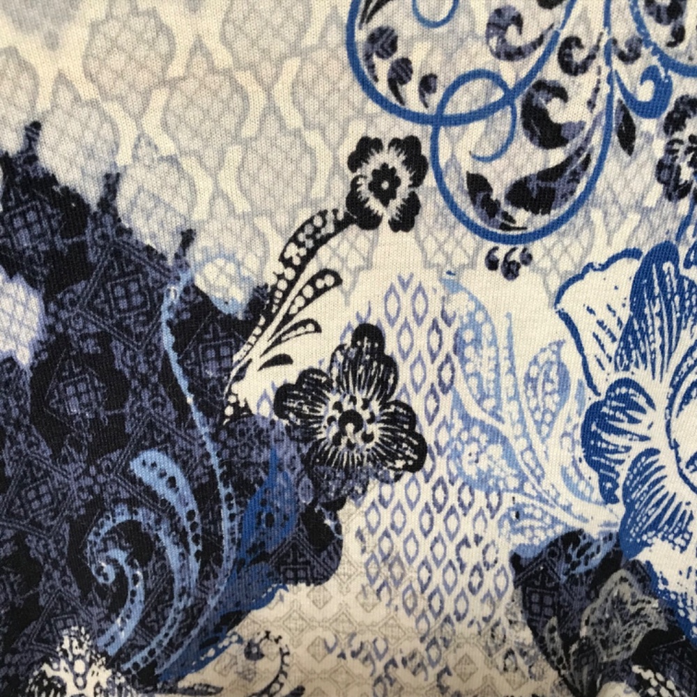 Chico's Blue and White Floral Button Down Cardigan - Picture 14 of 14
